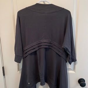 Lululemon Namaste Cover Up Women 10 Drape Wrap Pleat Cardigan 3/4 Sleeve